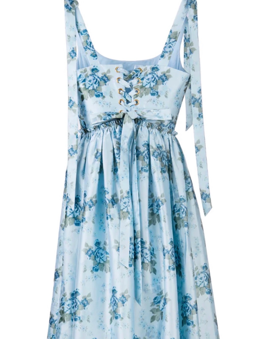 OTM EXCLUSIVE: THE MARIE DRESS IN BLUE FLORAL BROCADE - Picture 5 of 5
